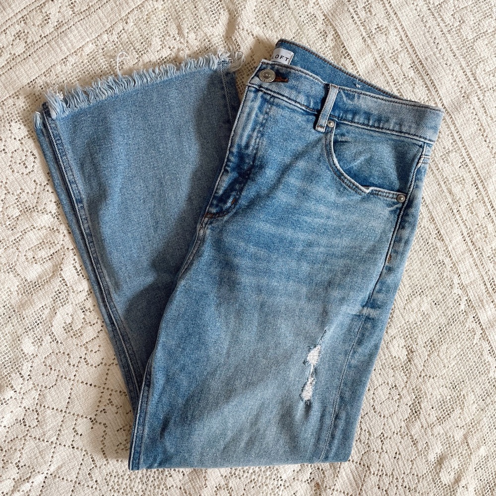 Loft High Waist Flare Crop